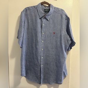 Men’s Ralph Lauren Polo button down casual striped shirt size XXL